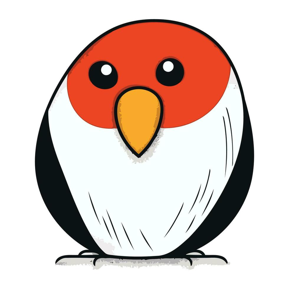 Cute cartoon christmas penguin. Vector illustration on white background.