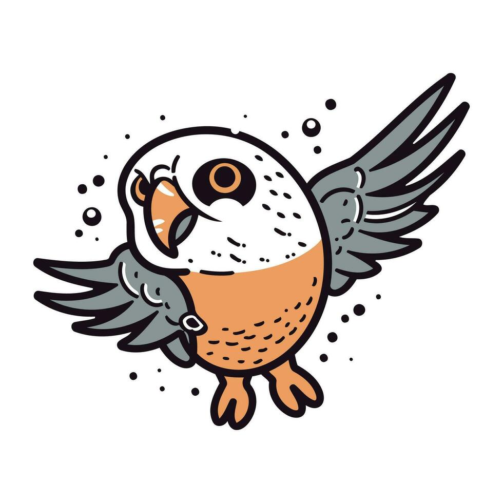 Cute cartoon owl. Vector illustration isolated on a white background.