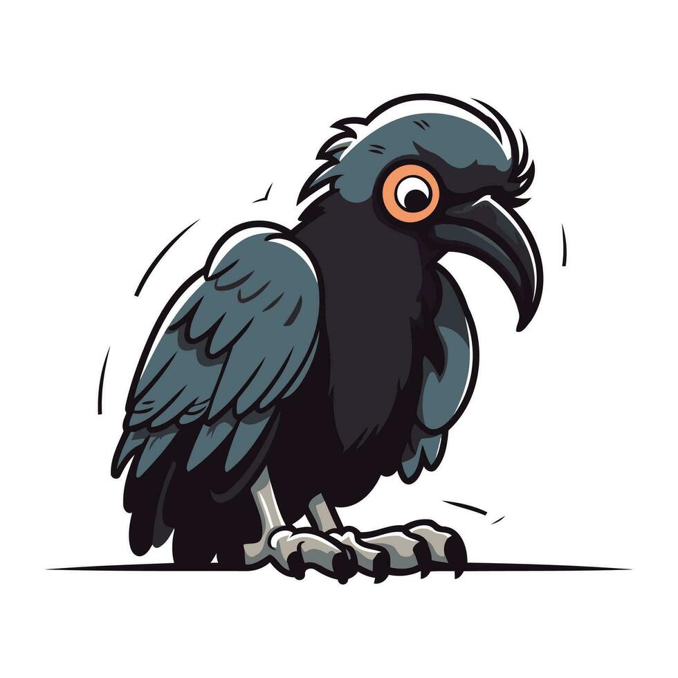 negro cuervo aislado en blanco antecedentes. vector ilustración. eps 10
