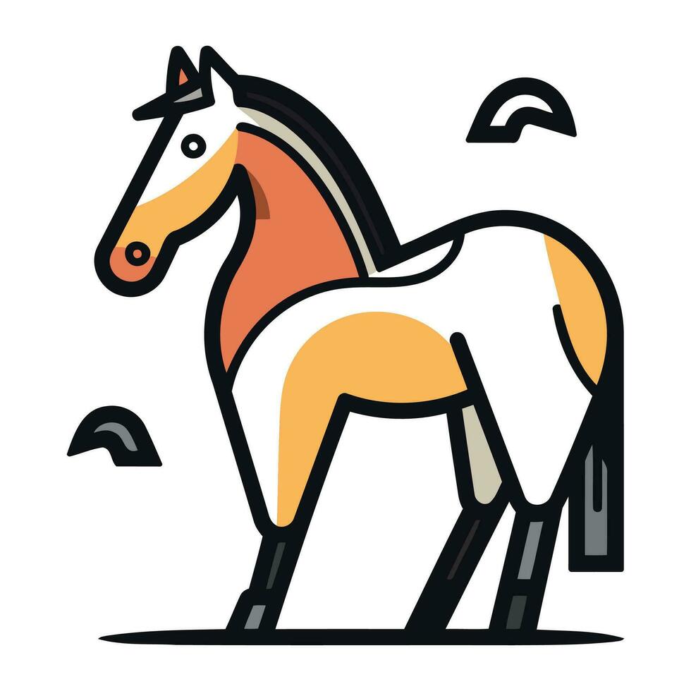 Vector illustration of a horse. Isolated on a white background.