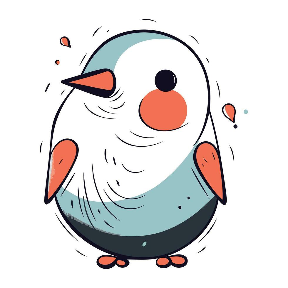 Cute penguin. Vector illustration of a cartoon penguin.