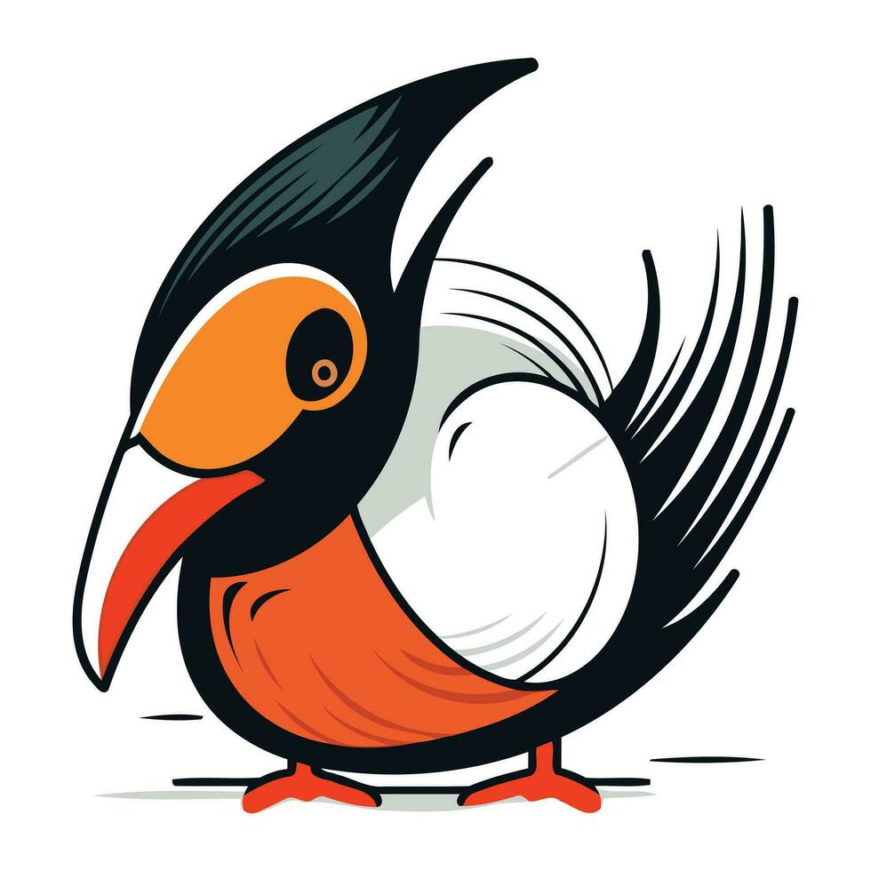 tucán pájaro aislado en un blanco antecedentes. vector ilustración.