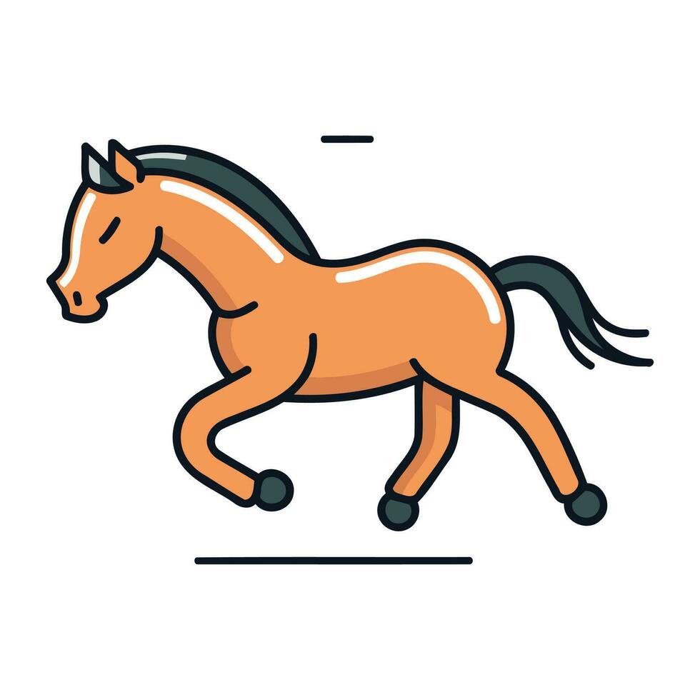 Running horse icon. Flat illustration of running horse vector icon for web design