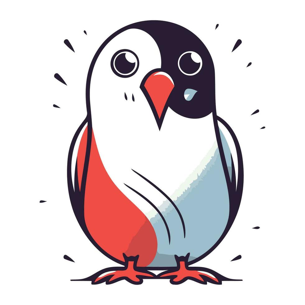 linda pingüino. vector ilustración. aislado en blanco antecedentes.