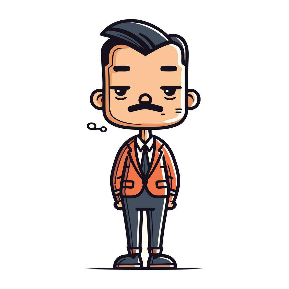 enojado hombre dibujos animados personaje. vector ilustración en plano diseño estilo.