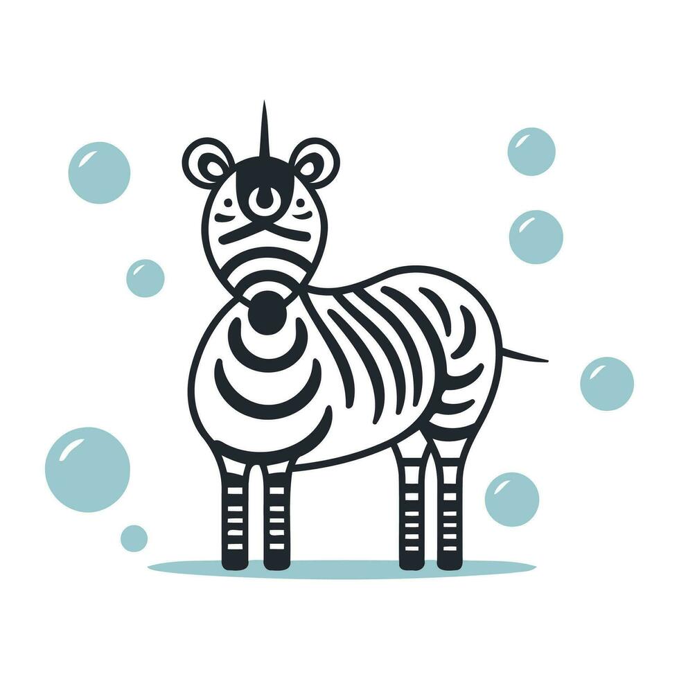 Zebra. Vector illustration. Isolated on a white background.