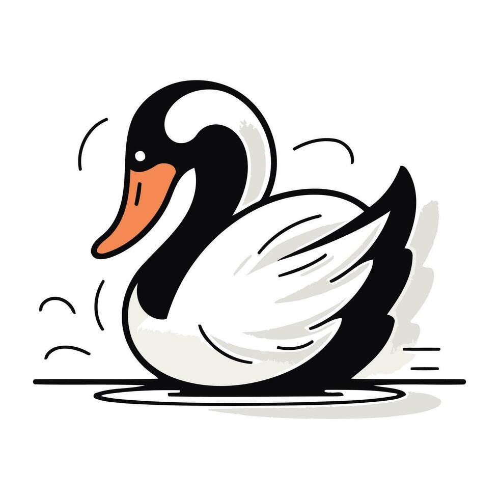 vector ilustración de un cisne en un blanco antecedentes. vector ilustración.