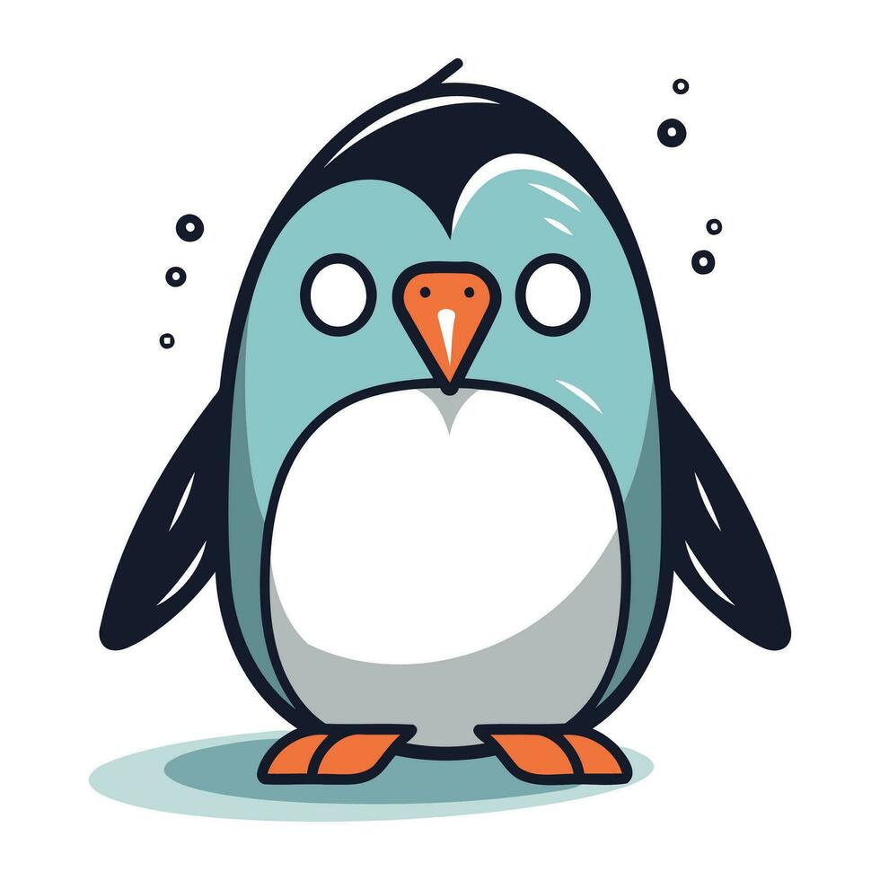 Cute penguin vector illustration. Cute cartoon penguin.