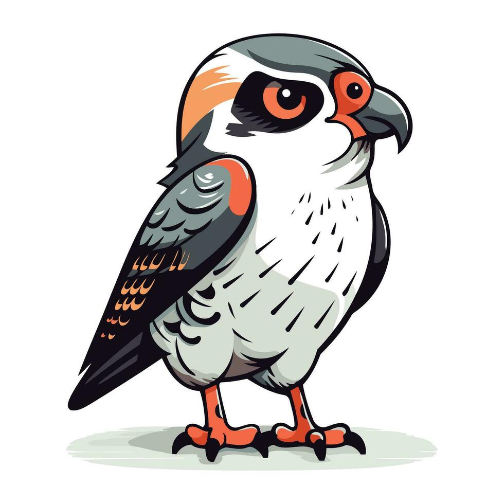 rojo patas halcón en un blanco antecedentes. vector ilustración.