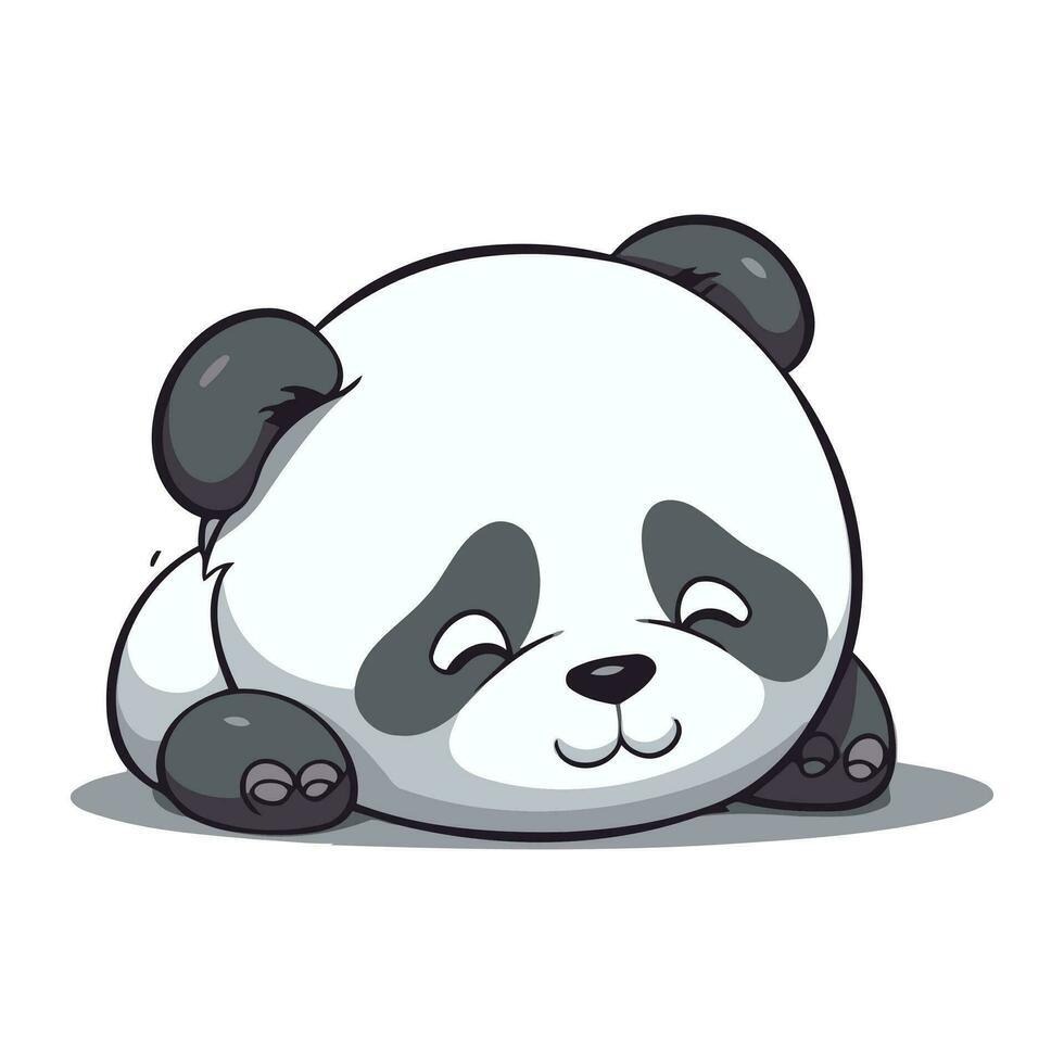 Cute panda isolated on a white background. Vector illustration.