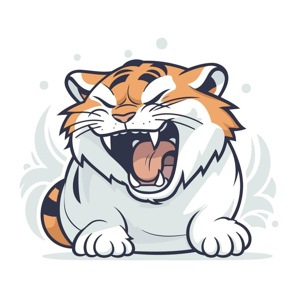 enojado tigre. vector ilustración. aislado en un blanco antecedentes.