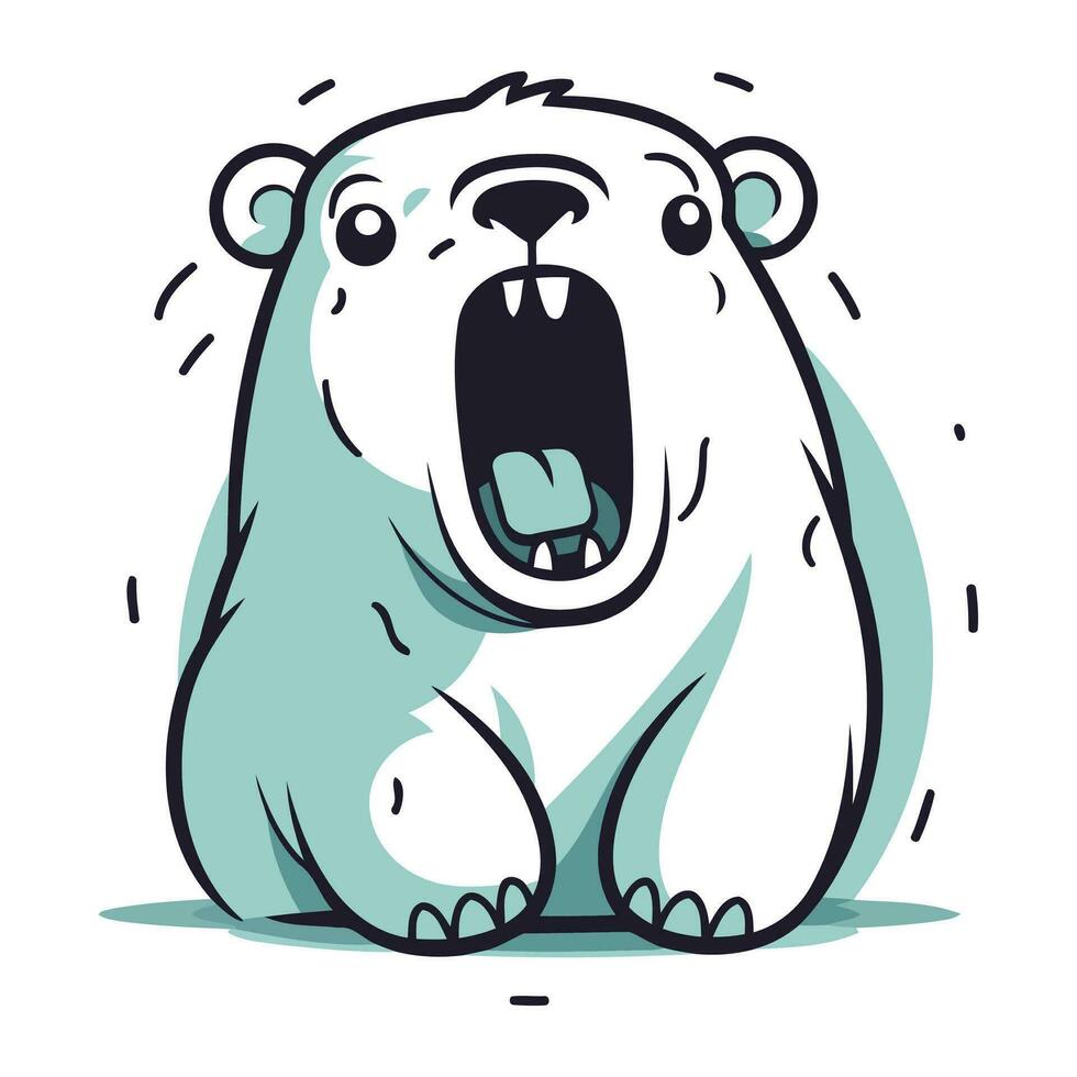 polar oso vector ilustración. linda dibujos animados polar oso personaje.