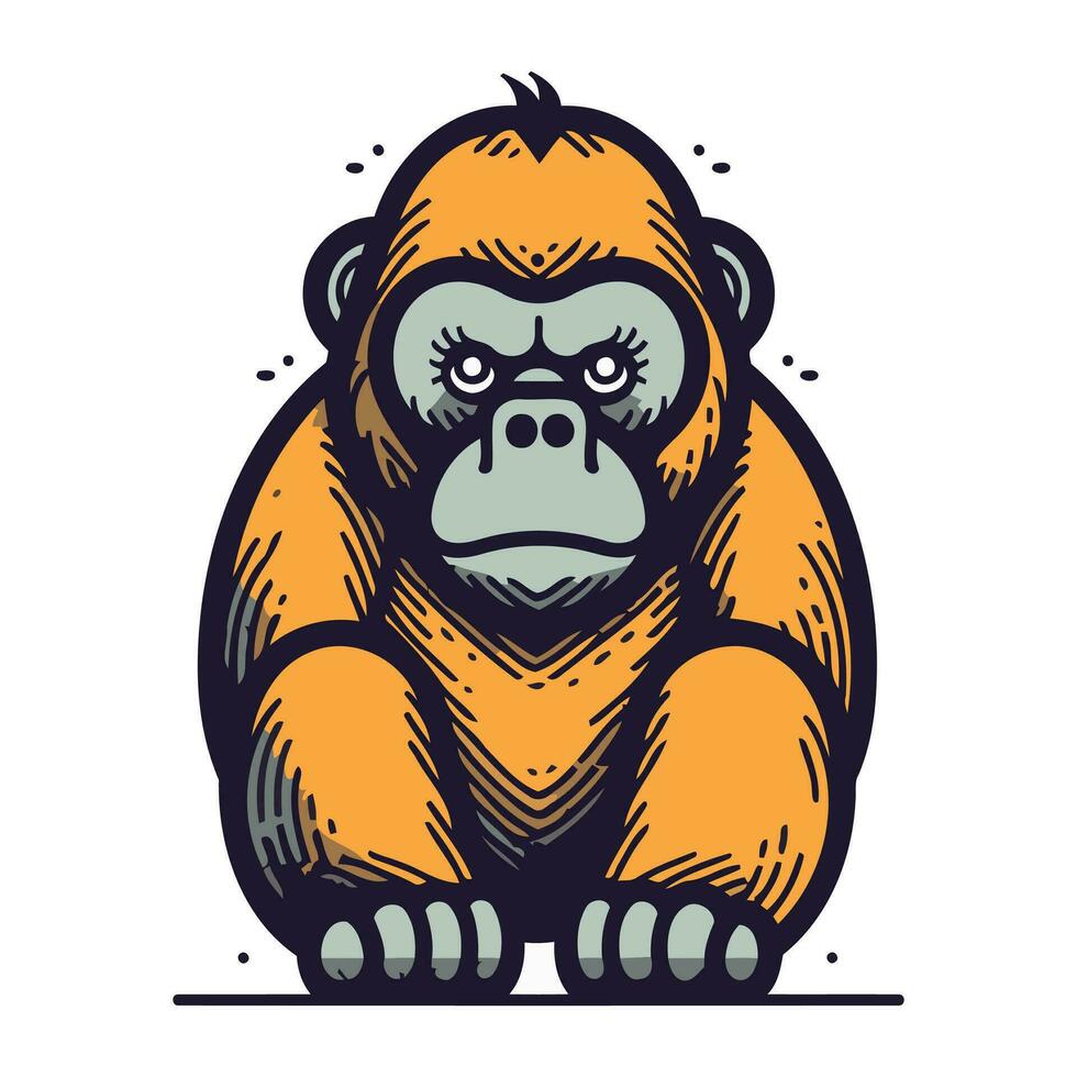 Gorilla. sketch for your design. Vector illustration EPS10