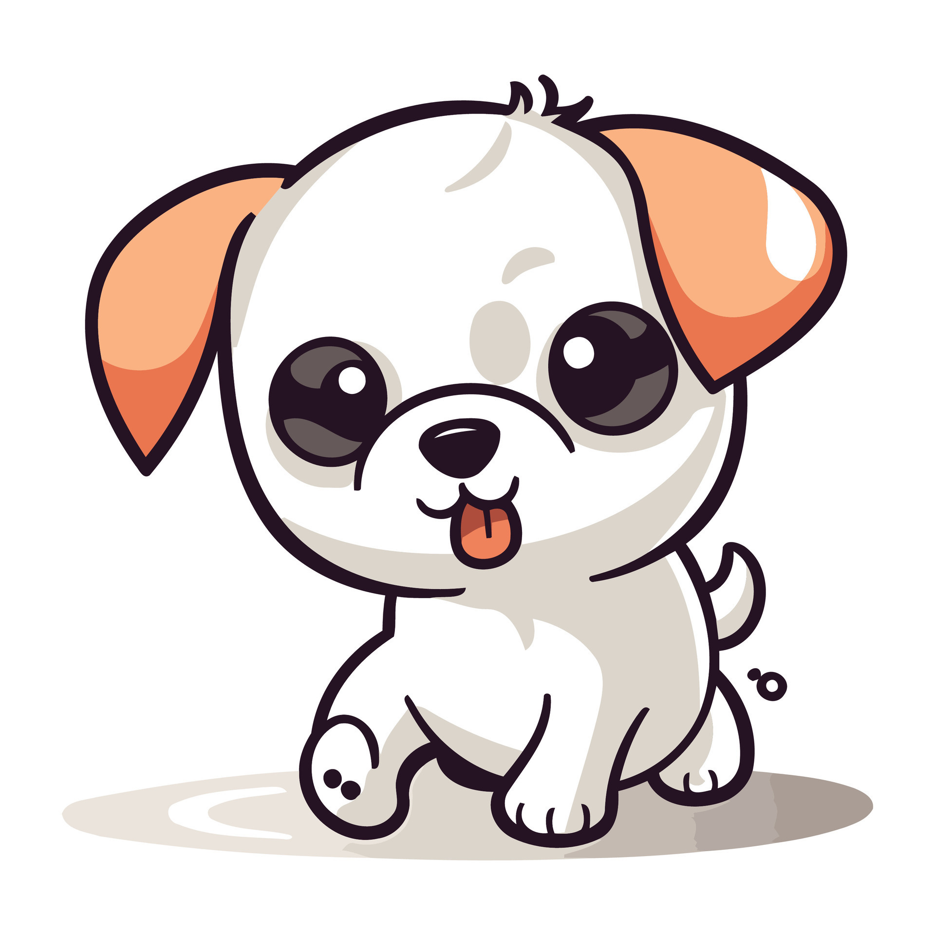 Cute cartoon dog with tongue sticking out. Vector clip art. 32927326