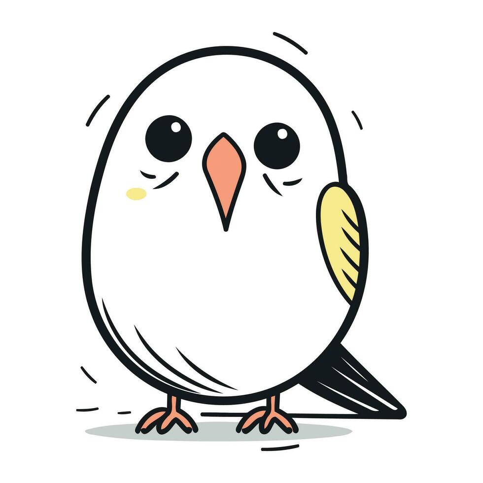 linda pájaro dibujos animados vector ilustración. aislado en blanco antecedentes.