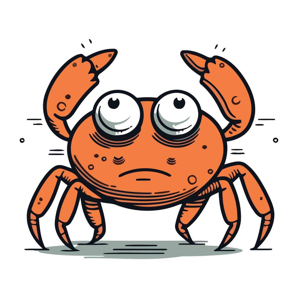 Angry crab. Vector illustration. Isolated on white background. 32927474