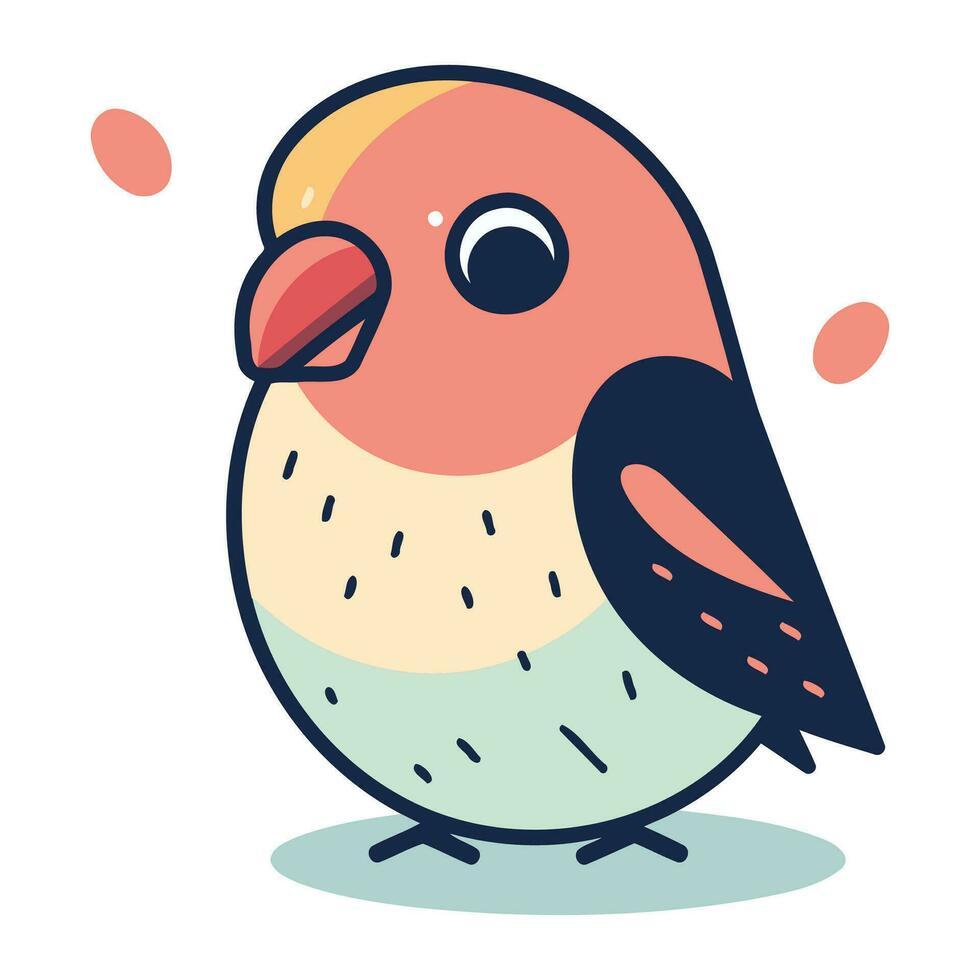 Cute cartoon parrot bird. Vector illustration in flat style.