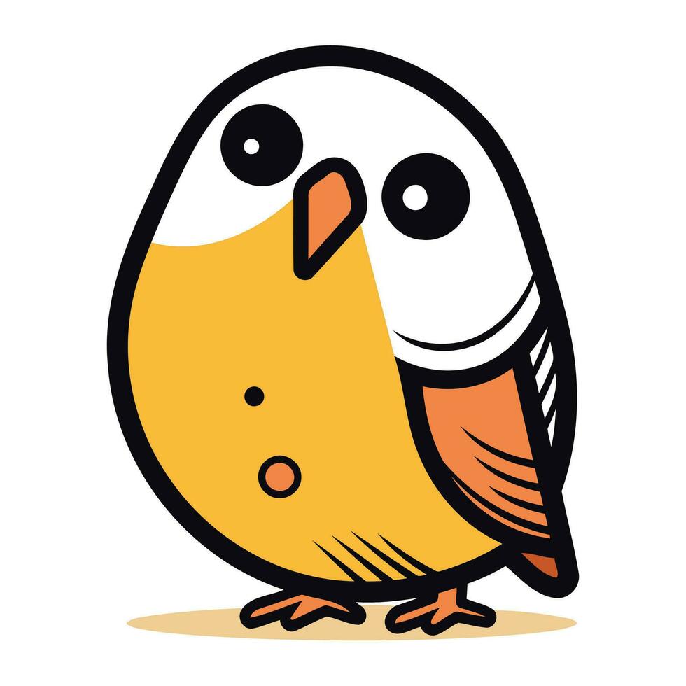 Cute cartoon bird isolated on a white background. Vector illustration.