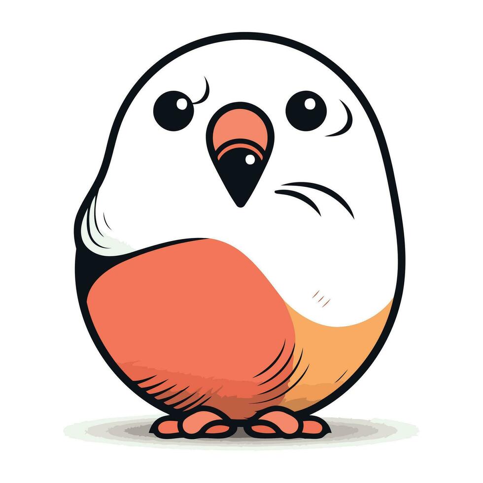 Cute cartoon bird. Vector illustration isolated on a white background.