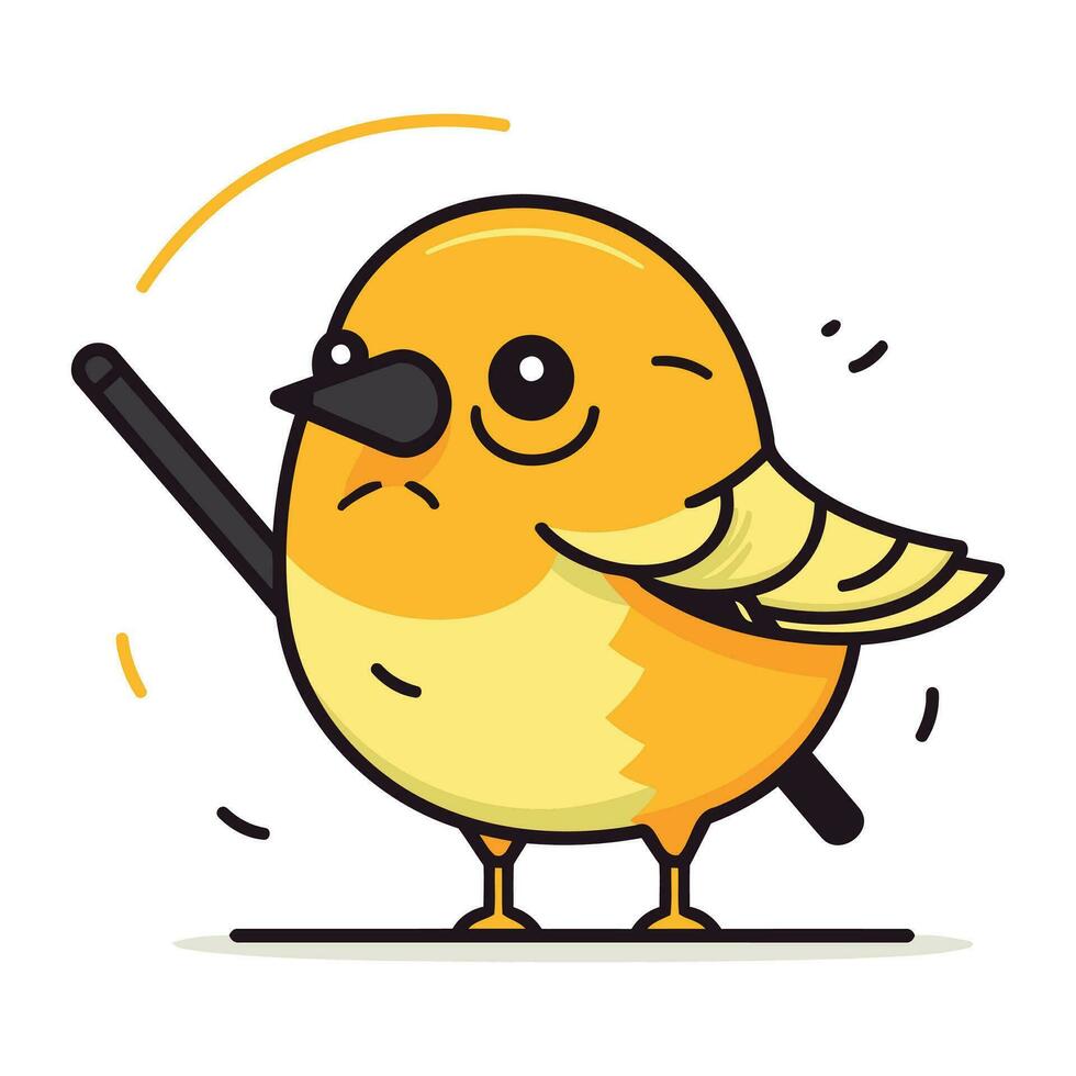 Cute cartoon bird character. Vector illustration in a flat style.