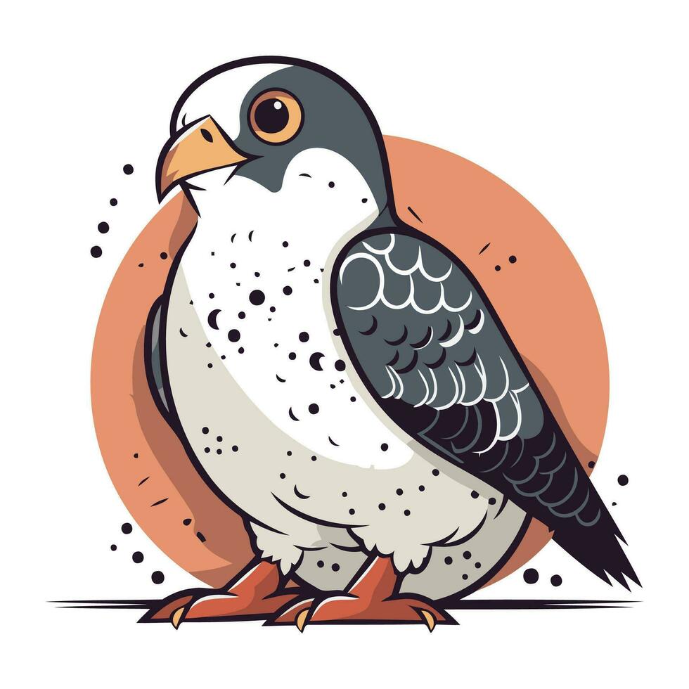 Pigeon. Vector illustration of a bird in cartoon style.