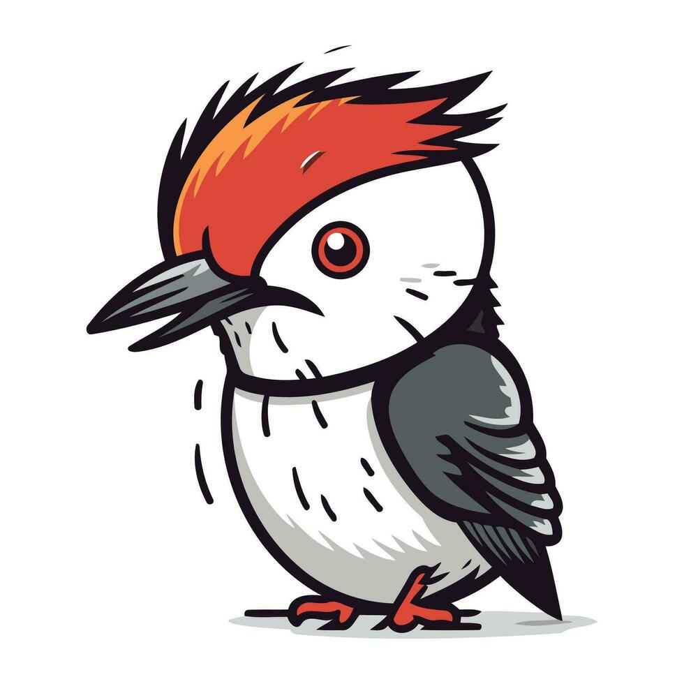 Cute Woodpecker Bird Cartoon Mascot Vector Illustration