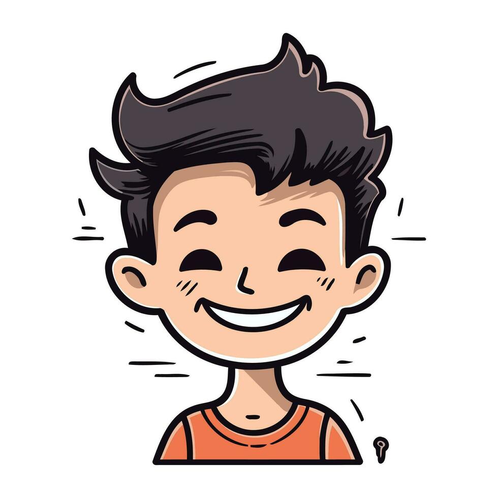 vector ilustración de un contento chico sonriente y mirando a el cámara.