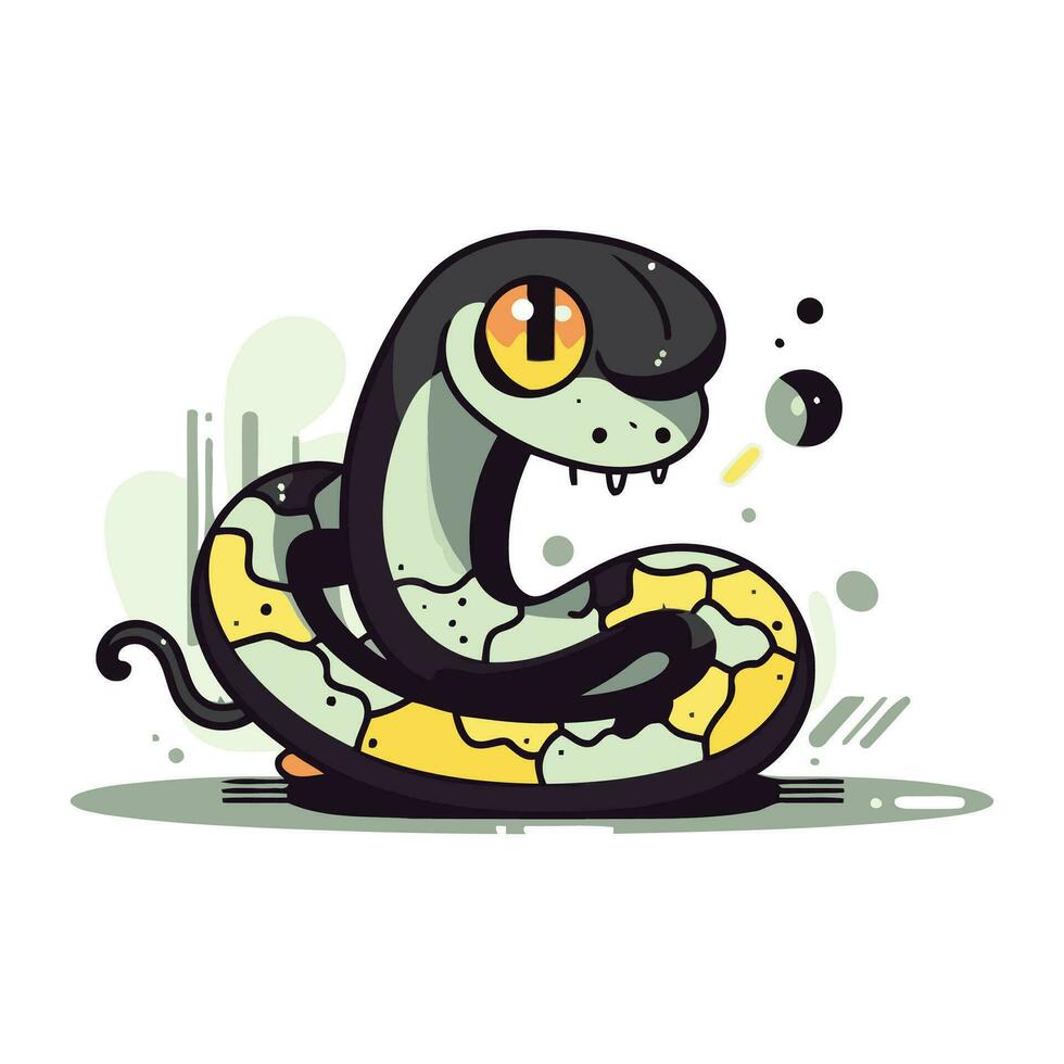 vector ilustración de dibujos animados serpiente. aislado en un blanco antecedentes.