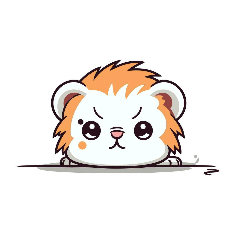 Cute hamster. Vector illustration. Isolated on white background.