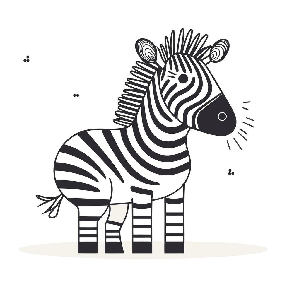 Zebra. Zebra zebra icon. Vector illustration in flat style