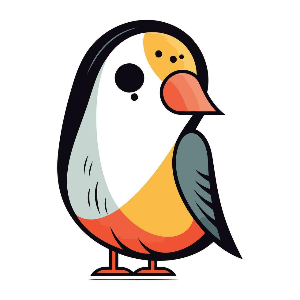 Cute cartoon bird. Vector illustration isolated on a white background.