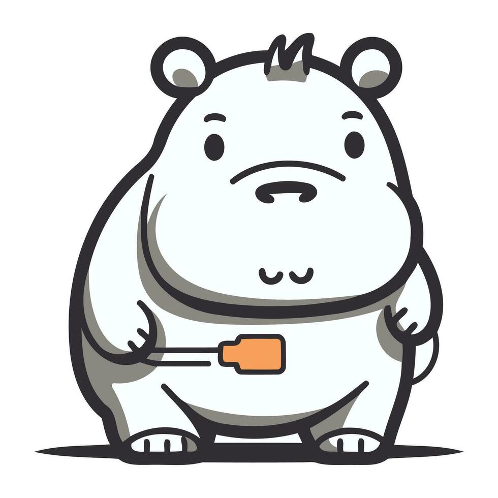 Hippopotamus vector illustration. Cute cartoon hippo.