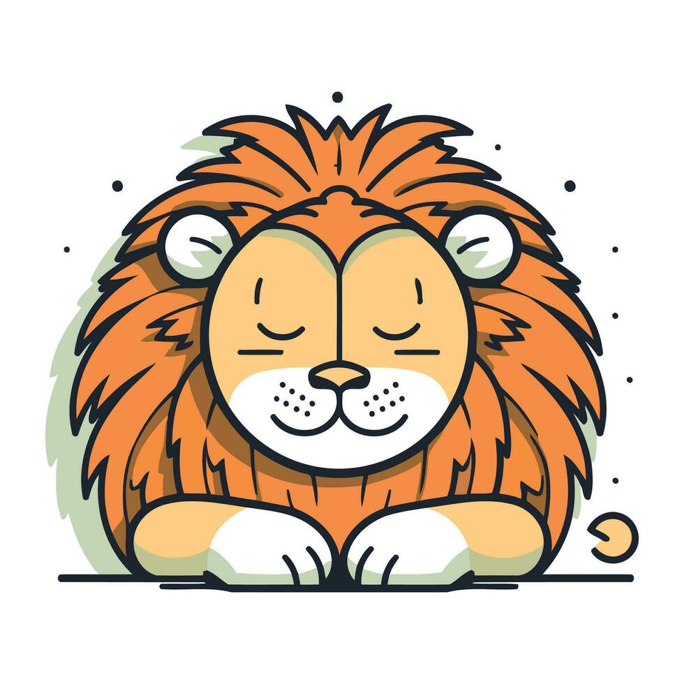 Cute cartoon lion. Vector illustration of a cute cartoon lion.