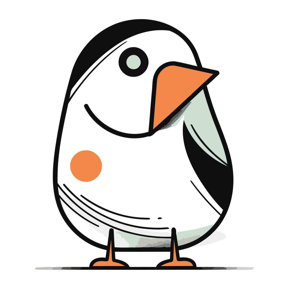 Penguin. Vector illustration of a cartoon penguin on a white background.