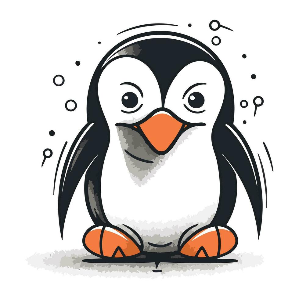 Cute penguin. Vector illustration of a cartoon penguin.