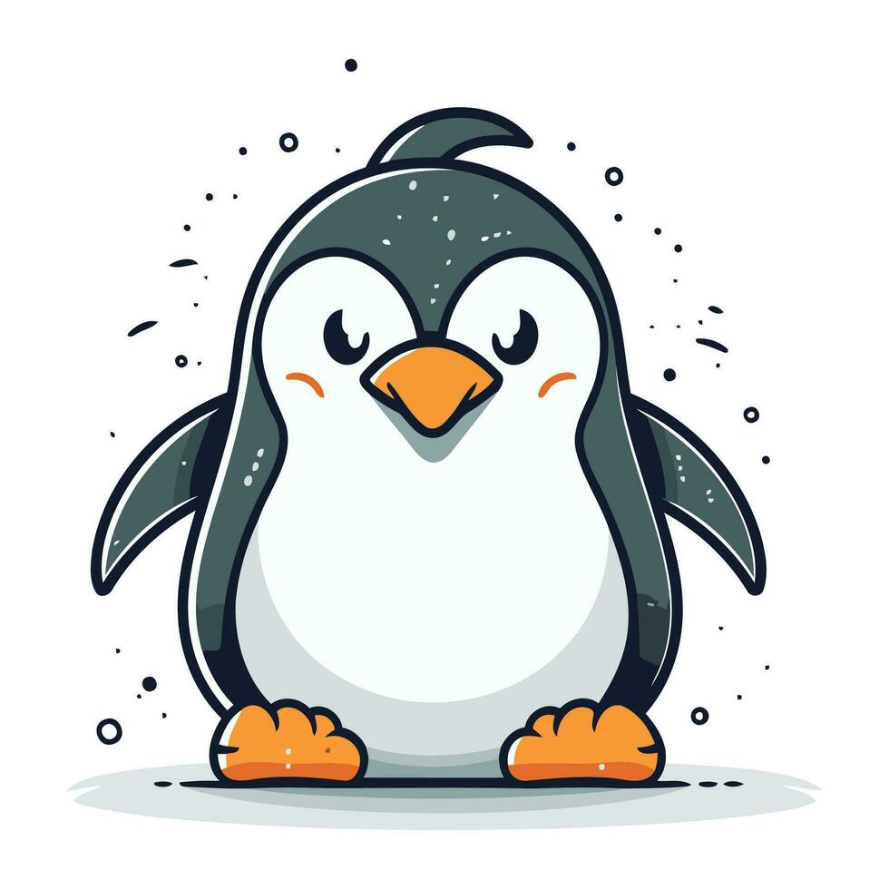 linda dibujos animados pingüino. vector ilustración aislado en blanco antecedentes.