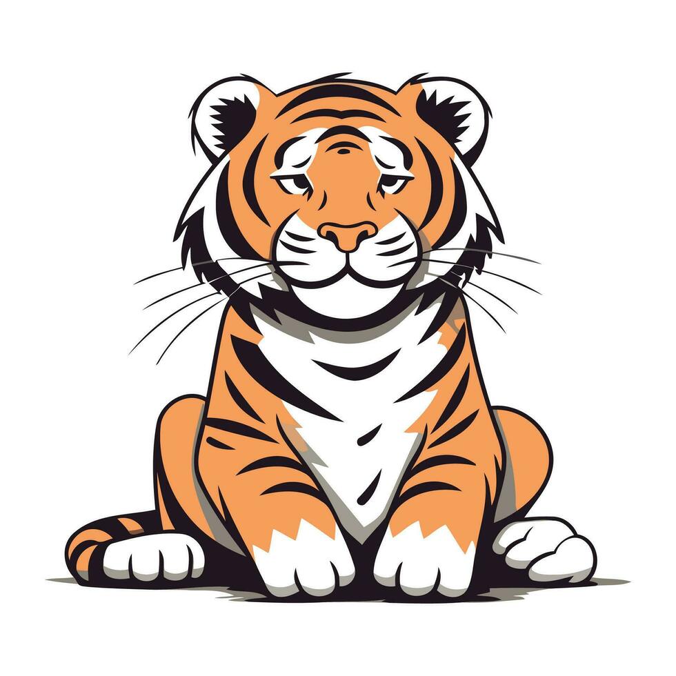 Tiger. Vector illustration. Isolated on a white background.