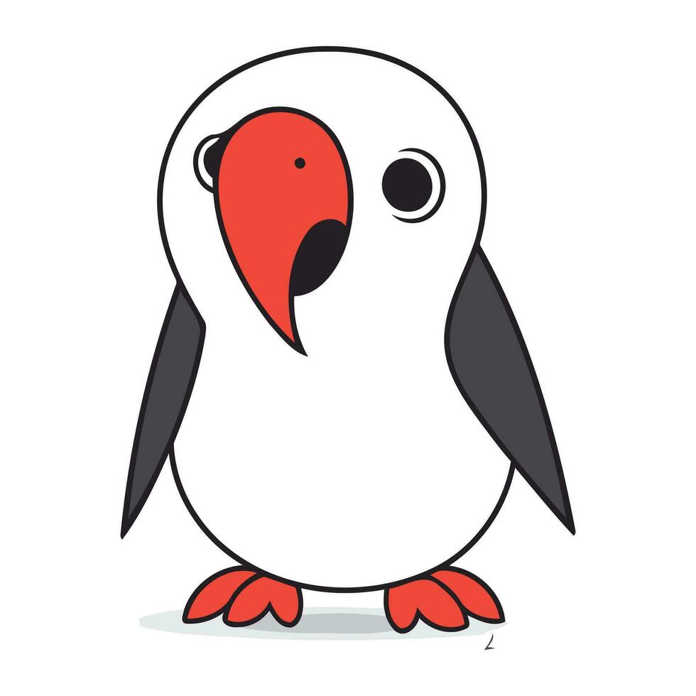 Cute penguin cartoon on white background. Vector illustration for your design