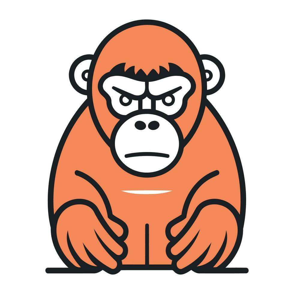 Monkey icon. Flat illustration of monkey vector icon for web design