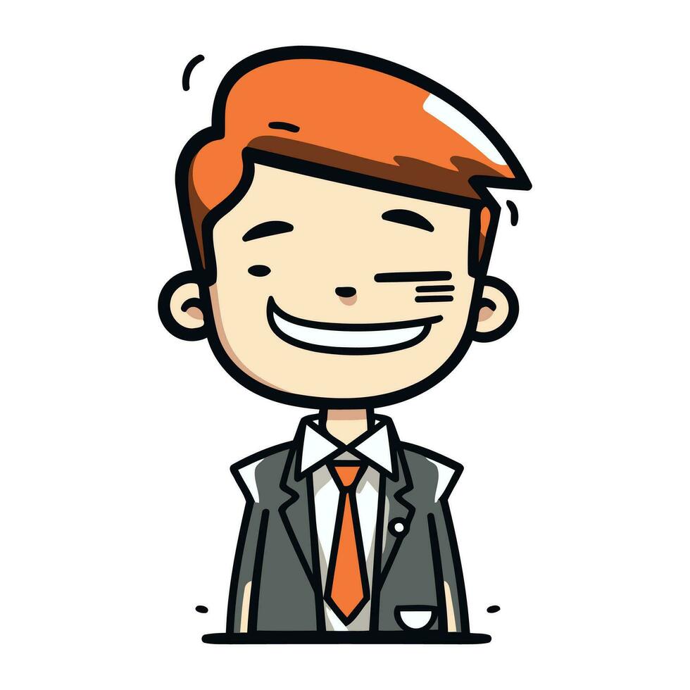 Businessman Smiling   Cartoon Vector Illustration
