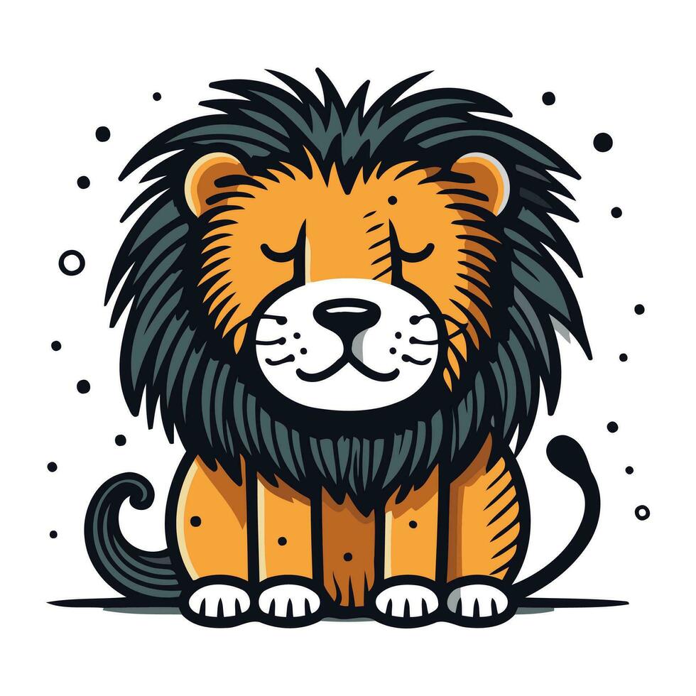 Lion. Vector illustration. Isolated on a white background.