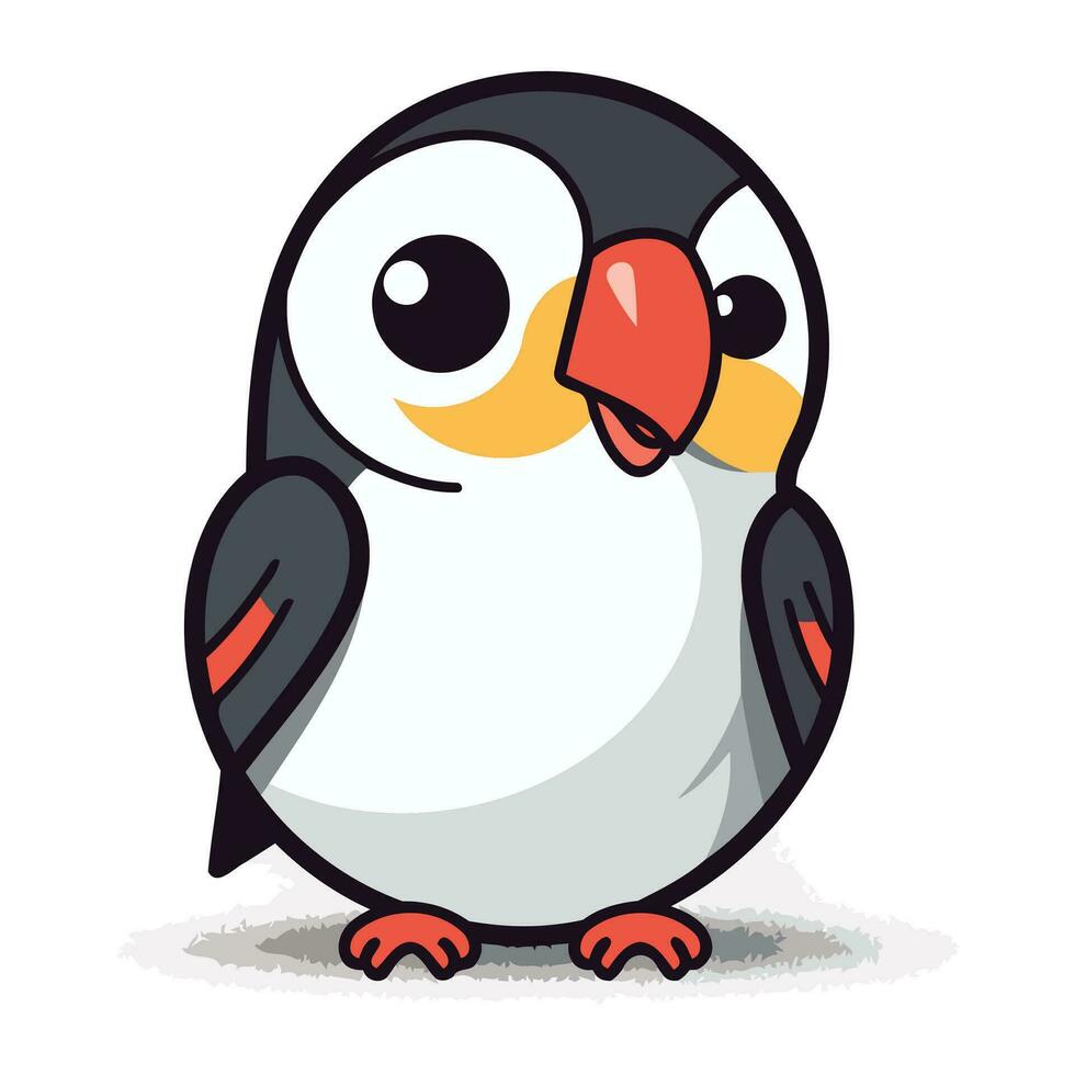 linda dibujos animados pingüino aislado en blanco antecedentes. vector ilustración.