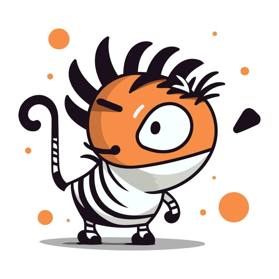 linda cebra dibujos animados mascota personaje vector ilustración.