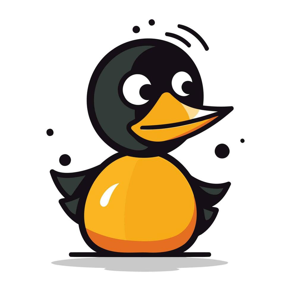 Cute cartoon penguin. Vector illustration isolated on white background.