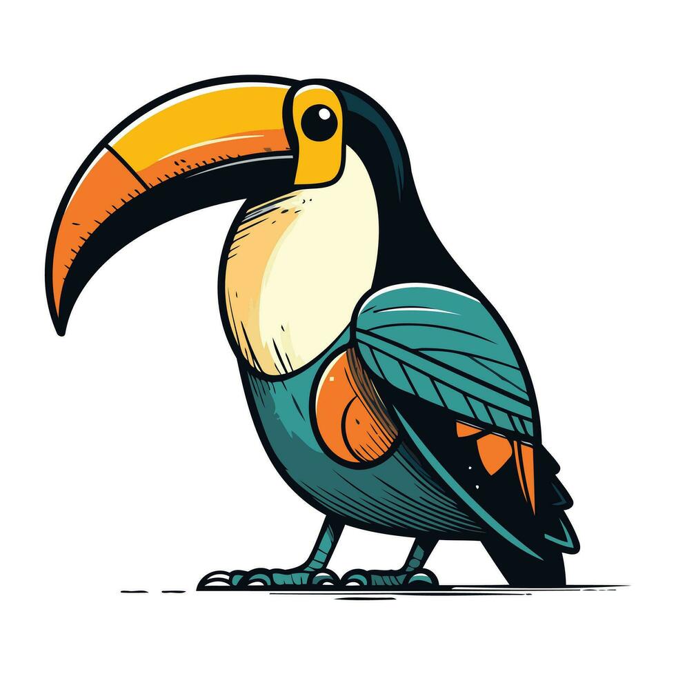 Toucan. Hand drawn vector illustration isolated on white background.