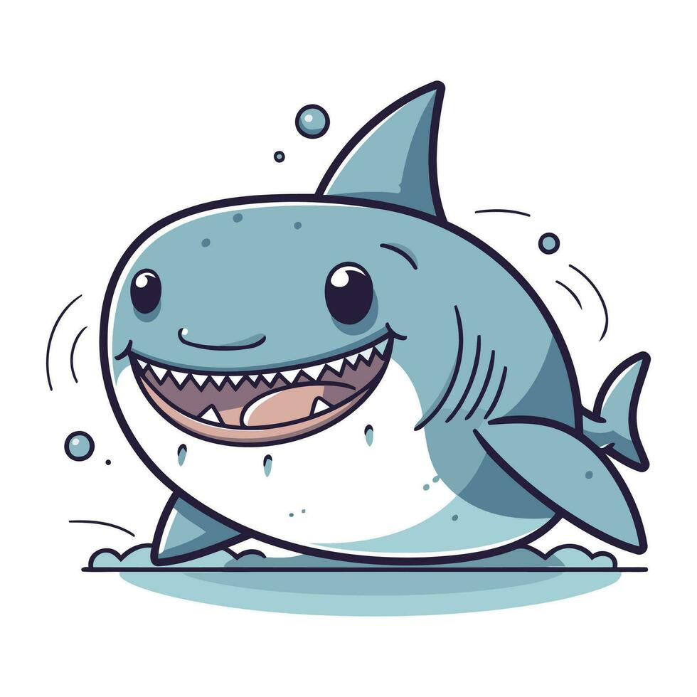 Cute cartoon shark. Vector illustration of a cute cartoon shark.