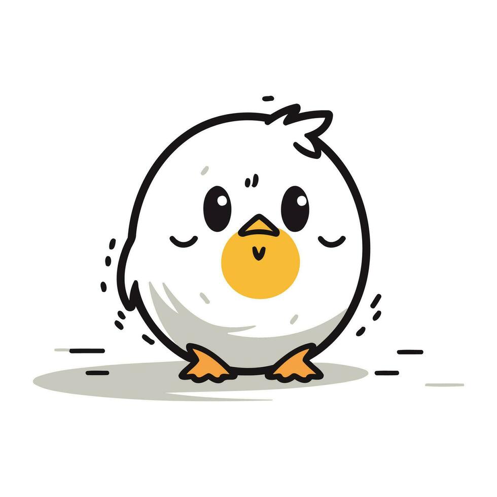 Cute cartoon chick. Vector illustration. Isolated on white background.