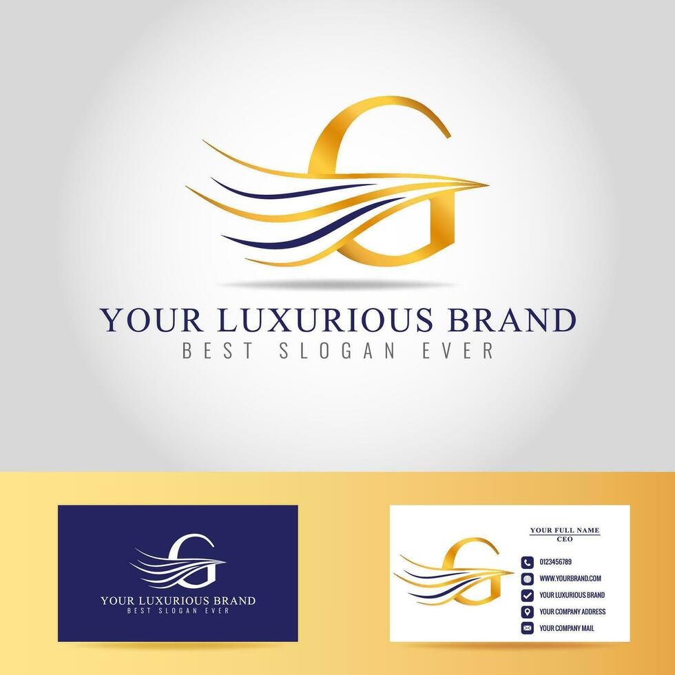 Luxury brand logo and business card design vector