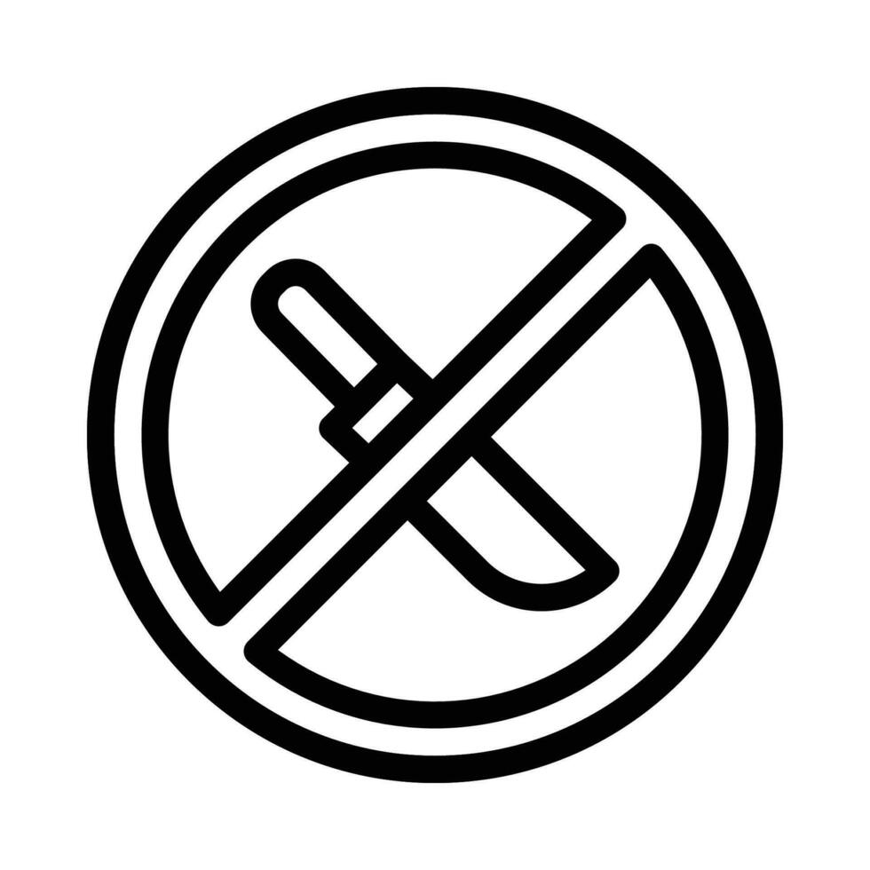 No cuchillo símbolo icono vector