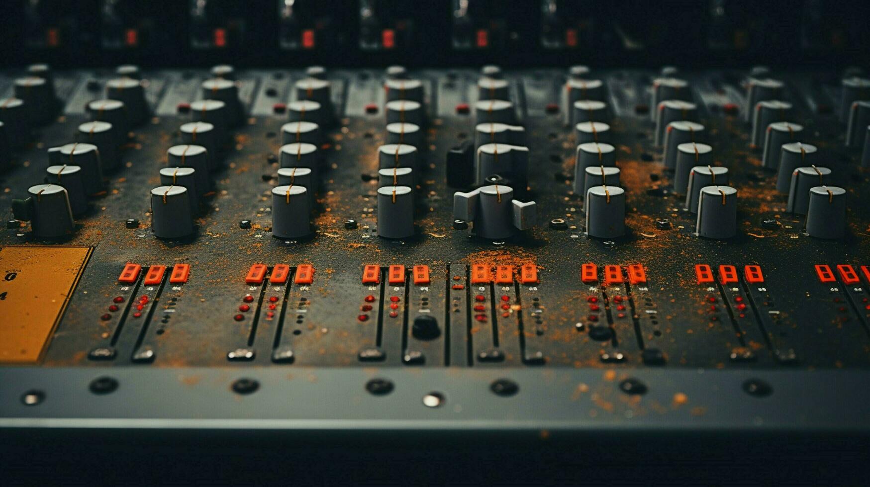 a close up of a mixing board with the number 1 on it photo